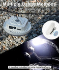 4000LM Rechargeable Hangin Camping Tent Light With Magnet hanging from chain showing magnetic base and bright light