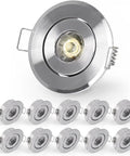 Sorfia 10 Pack 2 Inch LED Recessed Lighting, 1W 120LM with brushed aluminum finish and gimbal adjustable design.