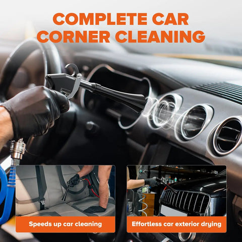 High Pressure Car Cleaning Gun For Detailin And Deep Interior Exterior Cleaning in use on car dashboard vents and seats