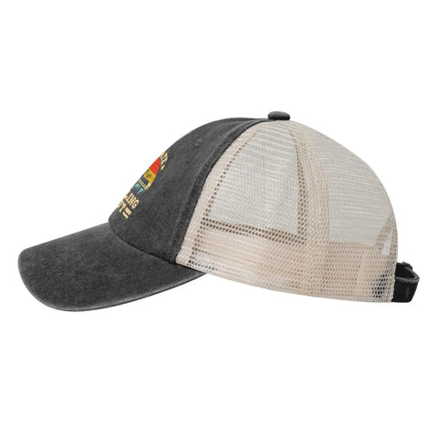 Mesh Baseball Cap For Men And Women I Hate Pulling Out Funny Camper RV Camping Trailer Trucker Dad Cap Black Side View