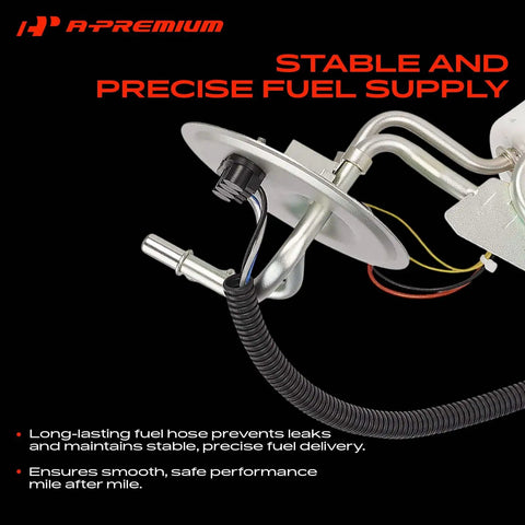 Top Shelf Electric Fuel Pump Module Assembly Smooth Bolt On Design Fits Ford F 150 250 And Super Duty Trucks 1990 Through 1997 Premium High Flow System with fuel hose and connector.