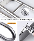 Close-up details of Sturdy 31.4 Inch Stainless Steel Handicap Grab Bar Wall Mounted With Flip Up Toilet Rail For Shower and Bath Safety