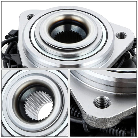 Front Wheel Bearing Hub Assembly With ABS Sensor Plug And Cable For Jeep Commander Grand Cherokee 2005 To 2010, close-up view