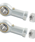 Two Pack 1/2 Inch Bore Rod End Bearing With 1/2-20 Right Hand Thread PHSB8 Self Lubricating Ball Joint For Smooth Articulation Jam Nut Included Built To Last For DIY Projects And Heavy Duty Machinery, steel with jam nut