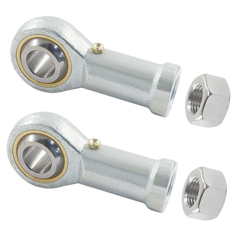 Two Pack 1/2 Inch Bore Rod End Bearing With 1/2-20 Right Hand Thread PHSB8 Self Lubricating Ball Joint For Smooth Articulation Jam Nut Included Built To Last For DIY Projects And Heavy Duty Machinery, steel with jam nut