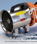 Powerful 8 Inch High Velocity Industrial Exhaust Fan With 1035 CFM And 230W Copper Motor Running At 3300 RPM 16.4 Ft PVC Duct