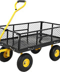 900 Lbs Heavy Duty Steel Garden Cart With 180 Degree Rotating Handle Removable Mesh Sides That Convert To Flatbed Outdoor Yard Wagon On Wheels