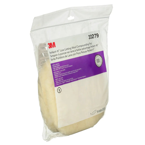 Packaged Low Linting Wool Compounding Pad For Auto Detailing 9 Inch Double Sided Pro Grade Fast Cutting Wool Pad
