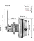 Side view dimensions of Combo Cam Lock Security Locks Set Of Two With Three Digit Password Code No Brainer Keyless Three Dial Locks