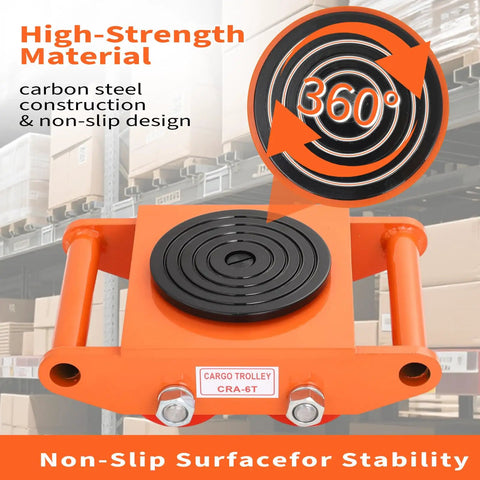 Heavy Duty Machinery Mover Dolly With Four Spinning Wheels And Non Slip Tray For Moving Industrial Tools Heavy Equipment Jobsite Boxes Containers Easy Transport No More Strain At Home Or The Shop, carbon steel construction, non-slip design