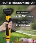 User holding Rock Solid Cordless Stick Water Transfer Pump Plug Right Into Your Makita 21V Battery for efficient water flow.