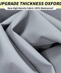 Close-up of light grey fabric for Upgrade 16x20 Foot Sun Shade Sail Rectangle Canopy Water Resistant UV Blocking Outdoor Patio Lawn Beach Garden Carport Backyard Deck Pergola Light Grey With Heavy Duty 300D Oxford Fabric And Reinforced Double Stitch Edges