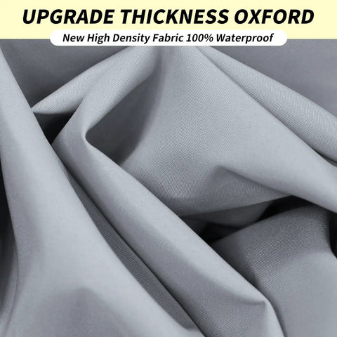 Close-up of light grey fabric for Upgrade 16x20 Foot Sun Shade Sail Rectangle Canopy Water Resistant UV Blocking Outdoor Patio Lawn Beach Garden Carport Backyard Deck Pergola Light Grey With Heavy Duty 300D Oxford Fabric And Reinforced Double Stitch Edges