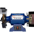 No Sweat Heavy Duty 2X36 Belt Grinder Attachment With One Horsepower Motor Bench Grinding Kit showing 8 inch wheel and 7 inch disc.