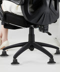 5pc Office Chair Caster Replacement Solid PU Wheel Mute Bearing Black on a swivel chair in an office setting.