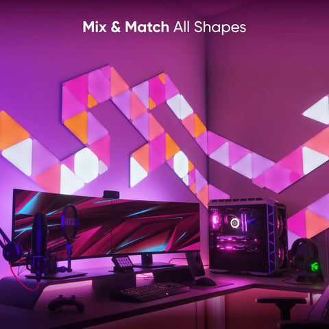 Hexagon Shapes Expansion Pack For Smarter Kit Build Bold Colorful Wall Art With Modular RGB LED Panels And Easy Customizable Layouts