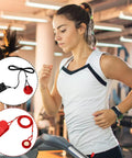 Two Pack Universal Treadmill Magnet Safety Key With Clip And Emergency Stop Replacement For Most Running Machines In Black And Red Durable Plastic Magnet Keys Convenient Backup For Quick Stop shown in use at a gym.
