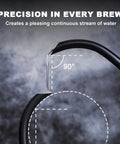Gooseneck Electric Kettle With Built-In Thermometer, 1L Stainless Steel, 1000W Fast Boil spout pouring at a 90-degree angle