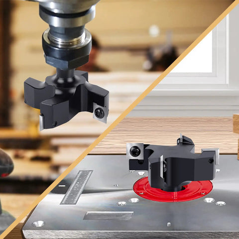 CNC Spoilboard Surfacing Router Bit With Half Inch Shank And Two And A Half Inch Cutting Diameter Four Wing Beefy Carbide Insert Slab Flattening Planer Bit For Heavy Duty Woodworking And Smooth Flat Surfacing