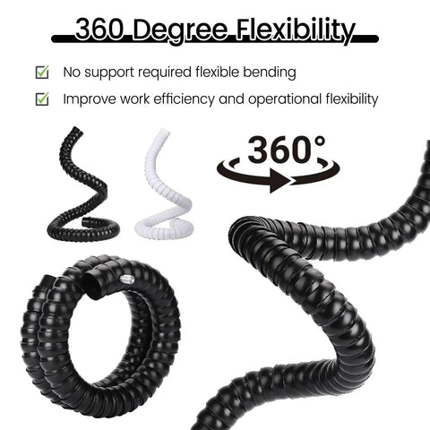 Flexible Fume Extraction Arm for Welding and HVAC 3-point 3 ft duct hose showing 360-degree flexibility