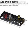 Wall Mount Tool Storage Rack With 51 Tool Holes For Screwdrivers, Wrenches, Pliers And More, shown with dimensions