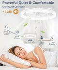Straight Up Silent 24 Inch Low Profile Fandelier With App And Wireless Remote in a calm bedroom setting.