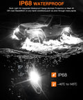 Pure White LED Rock Lights Kit With Rocker Switch Harness 12 High Power Underbody Lights For Trucks ATV UTV SUV Off Road Underglow Trail Rig Lighting Waterproof shown in action crossing water with brightness display.