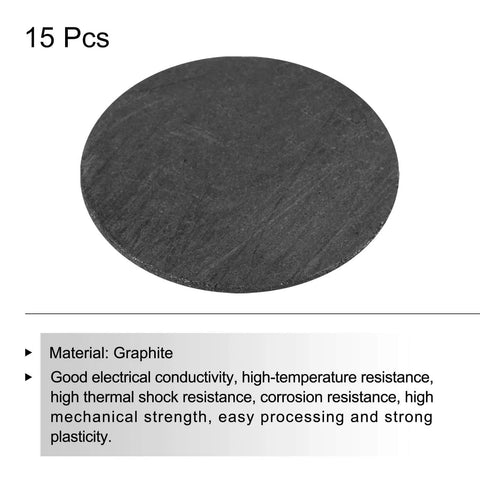 Graphite Block Plates 22x1mm Set Of 15 For Melting And Casting, circular graphite plate with high electrical and thermal resistance