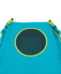Backyard Jungle Gym Climbing Set with adjustable steel frame features a weather-resistant canopy with circular window