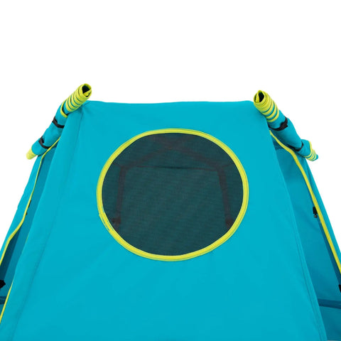 Backyard Jungle Gym Climbing Set with adjustable steel frame features a weather-resistant canopy with circular window