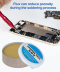 High-Performance Rosin-Style Solder Flux Paste For Electronics Repairs with phone repair in background