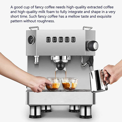 All In One Espresso Maker With Built In Grinder And Milk Frother For Home Baristas, Stainless Steel Design
