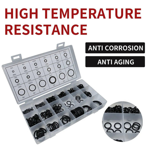 300 Pcs Car O Ring Kit With 18 Size Assortment, dustproof oil proof rubber seals, clear box compartments, high temperature resistant