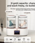 Portable Cordless Underwear Washing Machine With Built In 4000 Mah Battery For Ultrasonic Scrubbing Kicking Laundry Stress To Curb For Road Warriors Lazy Dorm Hotel Rv Vans And Weekend Getaways, with dual 1.5L tubs.