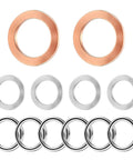 12 Pack Differential And Transfer Case Crush Washer Kit with copper, aluminum, and steel washers for corrosion resistance