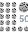 No Fuss Gray Push In Wire Connectors For Non Metallic Cable Bulk Fifty Pack, showing 50 gray junction plugs for electrical use.