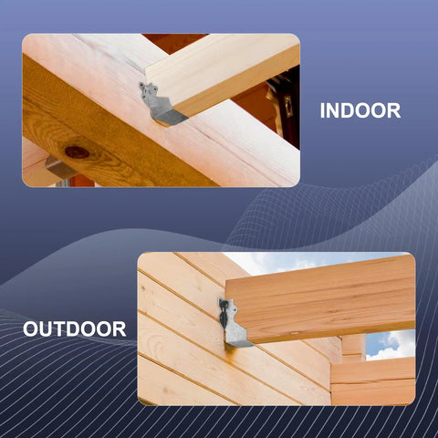 2x4 Joist Hangers For Wood 20 Gauge Galvanized Face Mount Bracket Set installation for indoor and outdoor framing
