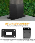 Heavy Duty 4x4 Post Base Brackets Black Powder Coated 14 Gauge Steel 8 Pack Fits 3.6x3.6 In Dry Posts Bolt Down Deck Base Plate demonstration