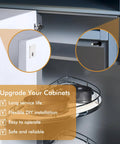 50 Pack Magnetic Push Latches For Cabinet Doors And Drawers, Push To Open No Handle Cabinet Hardware, Black 4.21 Inch installed