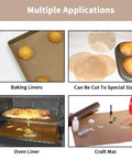 16x24 Inch Teflon Sheets For Heat Press Machines used as baking liners, oven liner, craft mat, and customizable size, shown in multiple settings