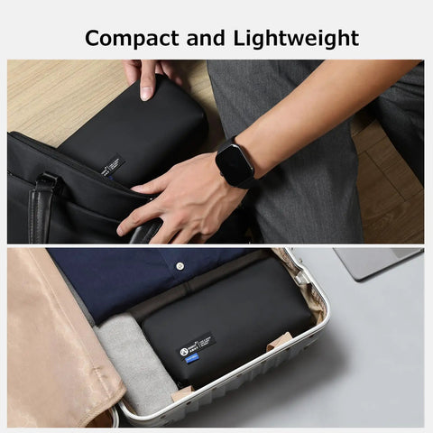 Waterproof Travel Tech Pouch Electronics Organizer Cable Case For Chargers Cables USB Drives Earbuds And Small Gadgets Compact Portable Black