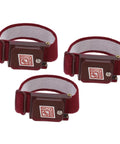 3 Pack Anti Static Wrist Strap Set, ESD Safe Grounding Bracelet With Adjustable Strap And Extra Spare Bands, Maroon Red, shown in photo.