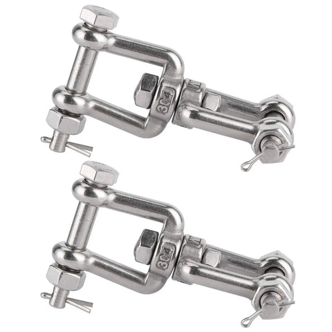 Heavy Duty 304 Stainless Steel Anchor Swivel Shackle With Smooth Rotating Action For Boats And Ground Tackle Rope Connectors, top view