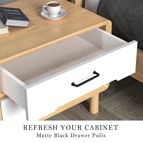 Open drawer with 5 Pack 5 Inch Matte Black Kitchen Cabinet Handles And Modern Cabinet Pulls For Cabinets Cupboards Dressers