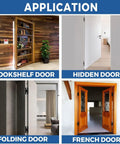 Pair Of Heavy Duty Hidden Door Hinges 9.7 Inch Concealed Flush Hardware used in bookshelf, hidden, folding, and French doors.