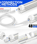 Close-up of T8 LED Shop Light 4Ft 40W 5500 Lumens 5000K Daylight with clear cover, showing connector and 48-inch cable.