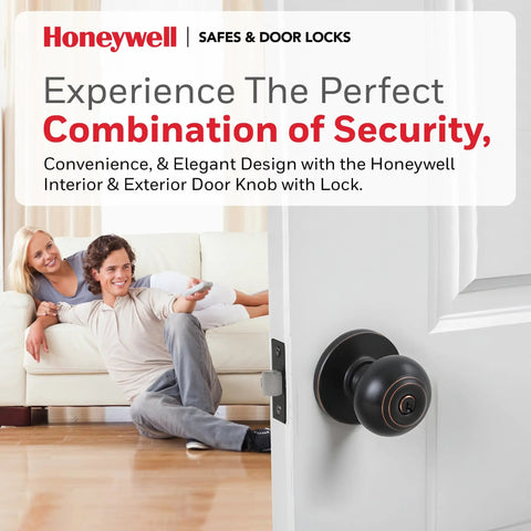 Anti Bump Front Door Knob With Lock And Keys For Interior And Exterior Doors In Oil Rubbed Bronze Finish Grade 3 Security