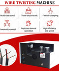 Auto Electric Wire Twister Stripper Machine For Shielded Cable showing black and white device with three brush heads and control panel.