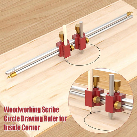 Nail Every Measure With This Straight Up 3 In 1 Modular Bar Gauge For Woodworking Clamping Positioning And Circle Drawing Inside Or Outside Corners Getting It Done Right Today, showcasing a woodworking scribe circle drawing ruler.