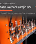 Heavy Duty CNC Tool Storage Cabinet With BT40 CAT40 Tool Holder Rack Vertical Drawer Organizer For Warehouses And Machining Centers Durable SPCC Steel Construction Waterproof And Scratch Resistant 210 Cap. double-row tool rack drawer